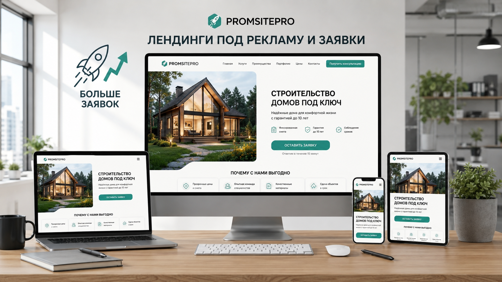 Лендинг под рекламу и заявки PromSitePro