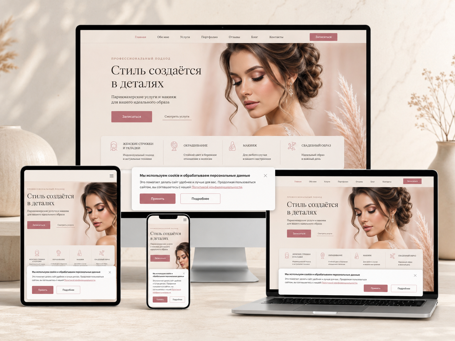 Служебные страницы и баннер согласия для сайта PromSitePro